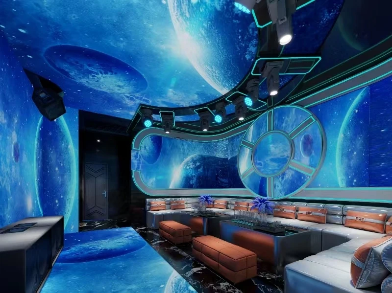 Space KTV design reference: Space Odyssey, with a luminous ceiling composition