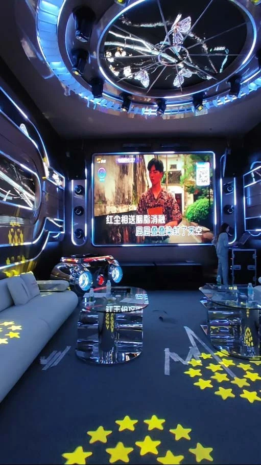 Futuristic KTV design reference: Reflective Capsule, with layered decorative lighting