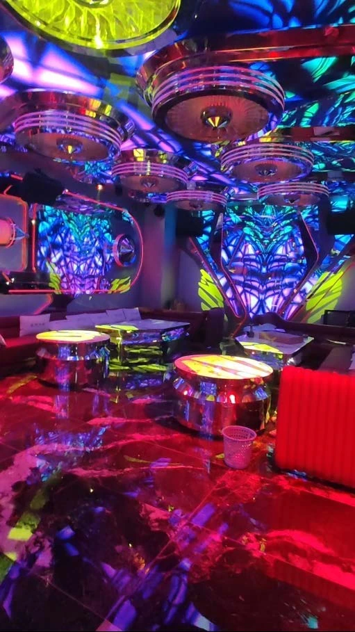 Party KTV design reference: Neon Party, with layered decorative lighting